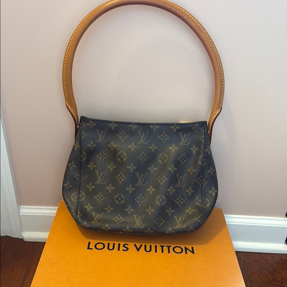 Louis Vuitton vintage Monogram Shoulder Bag in Brown and Tan